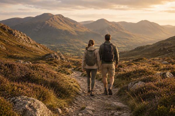 A couple walking in the fells